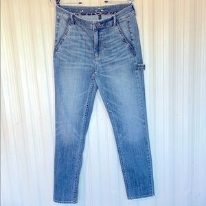 WHITE HOUSE BLACK MARKET High Rise Slim Fit Embellished Blue Jeans Womens